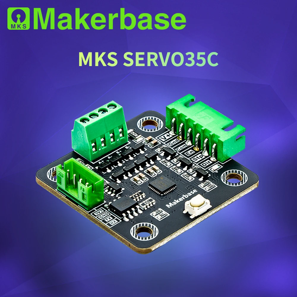 

Makebase MKS SERVO35C PCBA NEMA14 шаговый двигатель с замкнутым контуром, драйвер деталей 3D-принтера с ЧПУ предотвращает потери шагов для Gen_L SGen_L