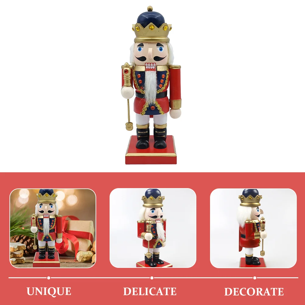 

Wooden King Soldier Nutcracker Christmas Ornaments Xmas Tabletop Decoration Holiday Home Decor Wooden Nutcrackers