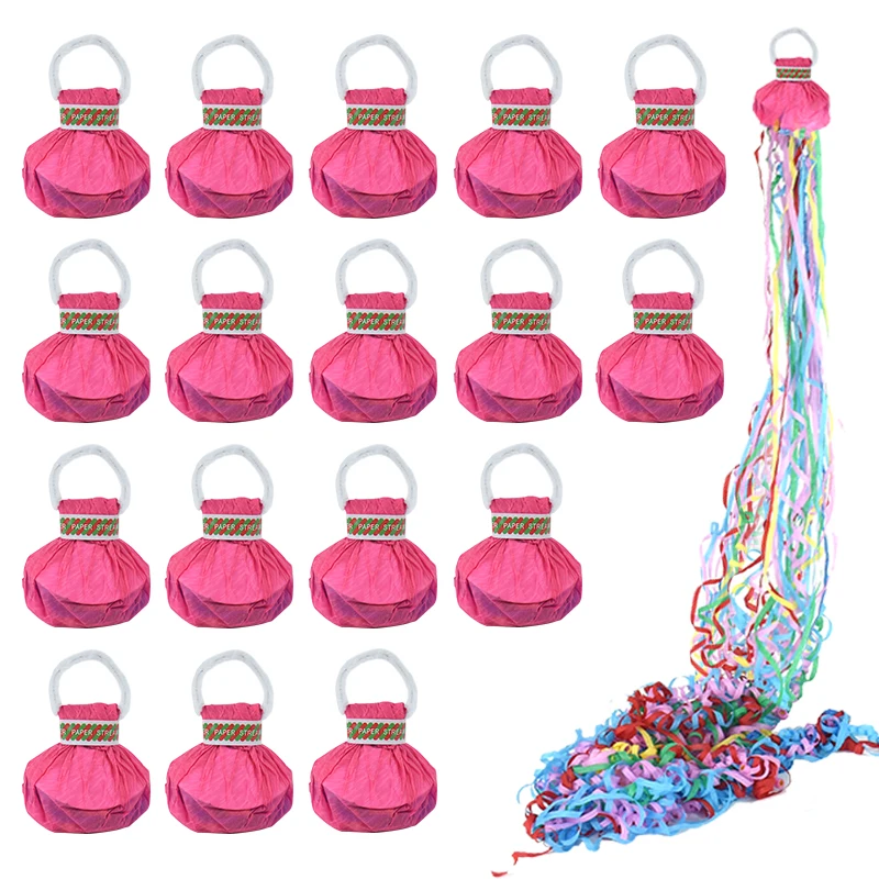 1/2/5pcs Colorful Popper Hand Throw Streamers Wedding Celebration Decorations Paper Props Bars Birthday Event Party Favors