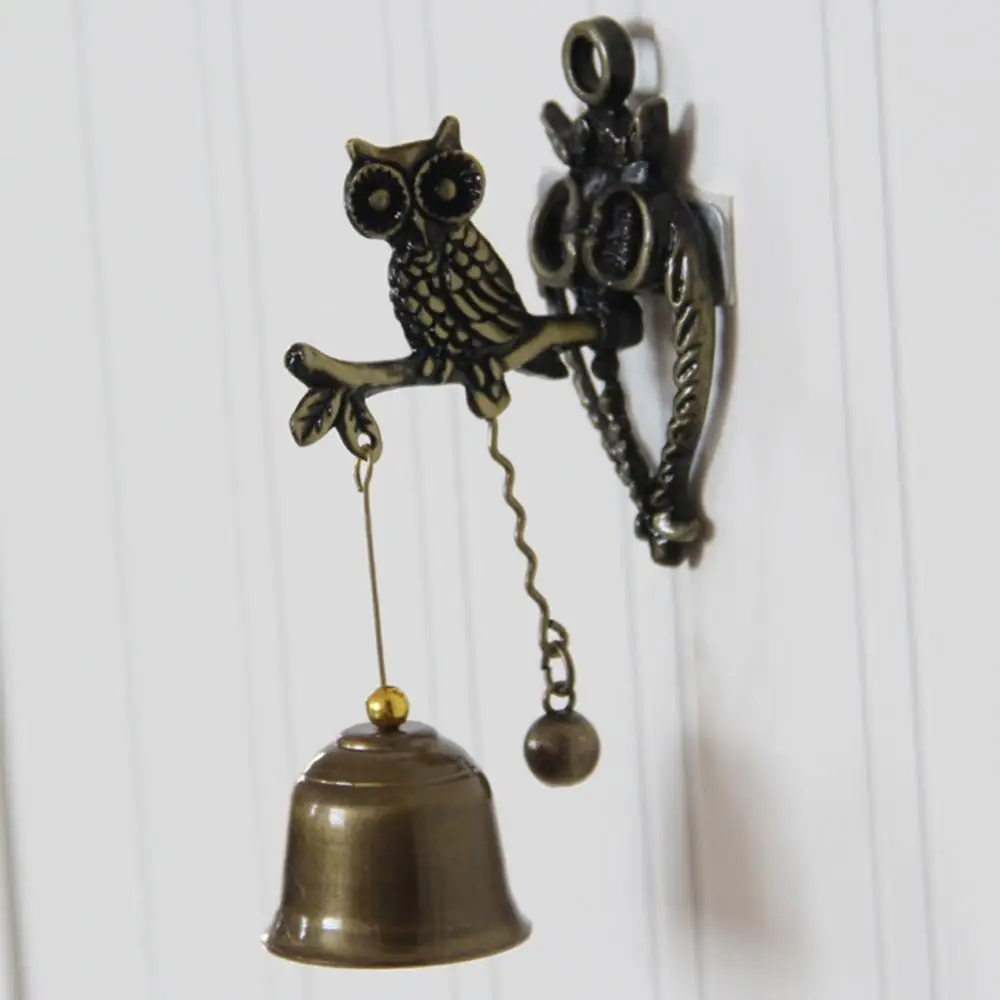 Vintage Bell Doorbell Horse Elephant Owl Shaped Halloween Hanging Door Decor Antique Wall Mount Entrance Shopkeeper Metal Bells