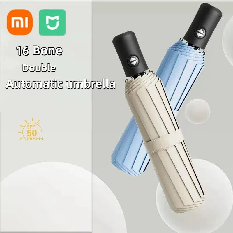Xiaomi Mijia Automatic Umbrella Anti UV Rain Sun Folding Ultraviolet-proof Reinforce Black Glue Windproof Large Size Travel New