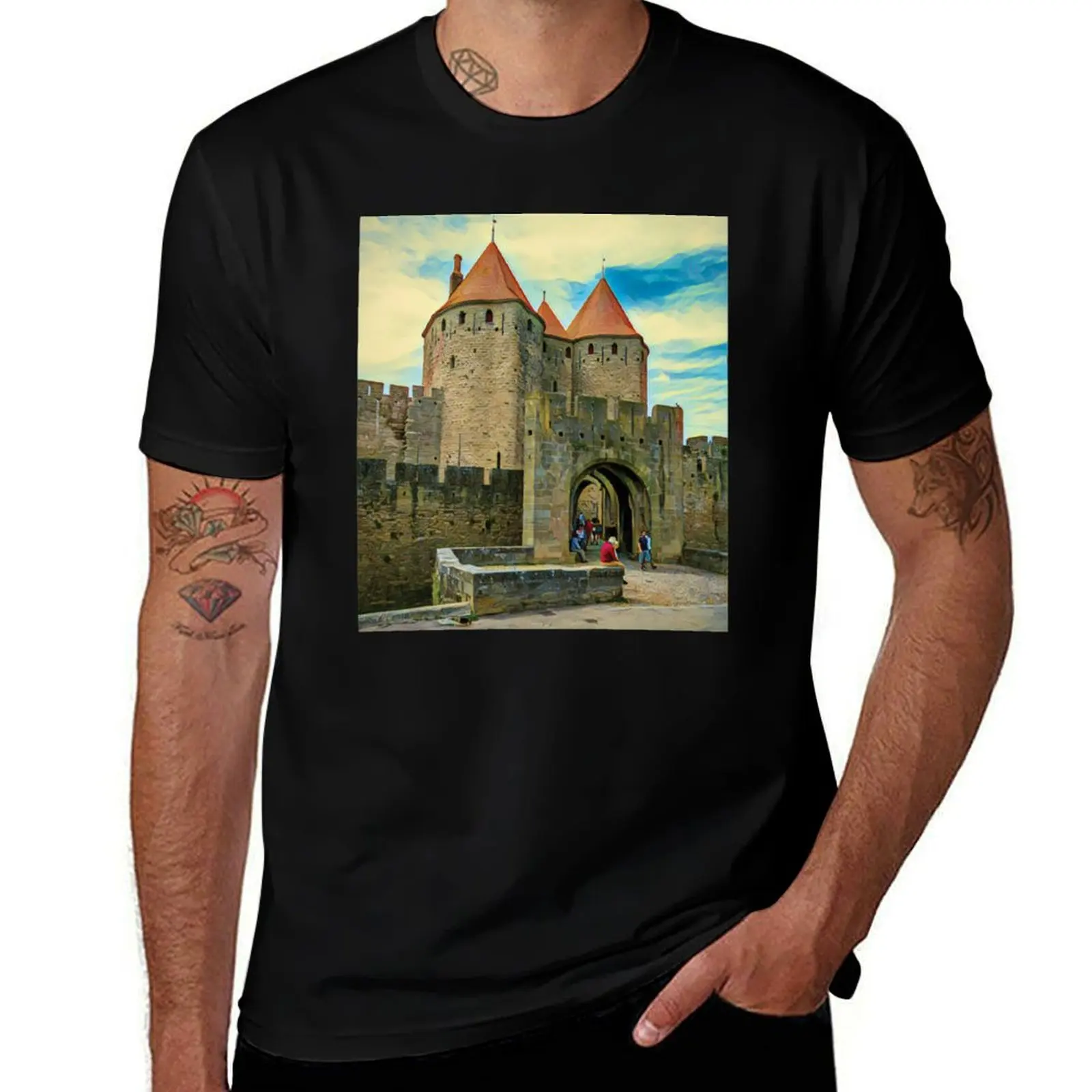 LA Cite , CARCASSONNE , France T-Shirt Street Fashion Casual Tee Shirt T-Shirt
