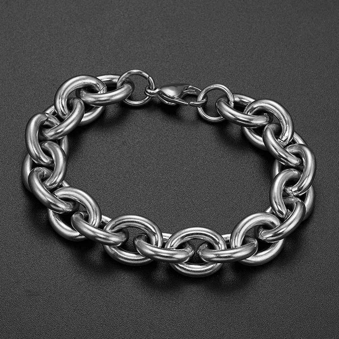23cm*15mm 69.5g New Stainless Steel Silver color  Chains Bracelet Bangle For Men/ Boy, Lowest Price Best Quality