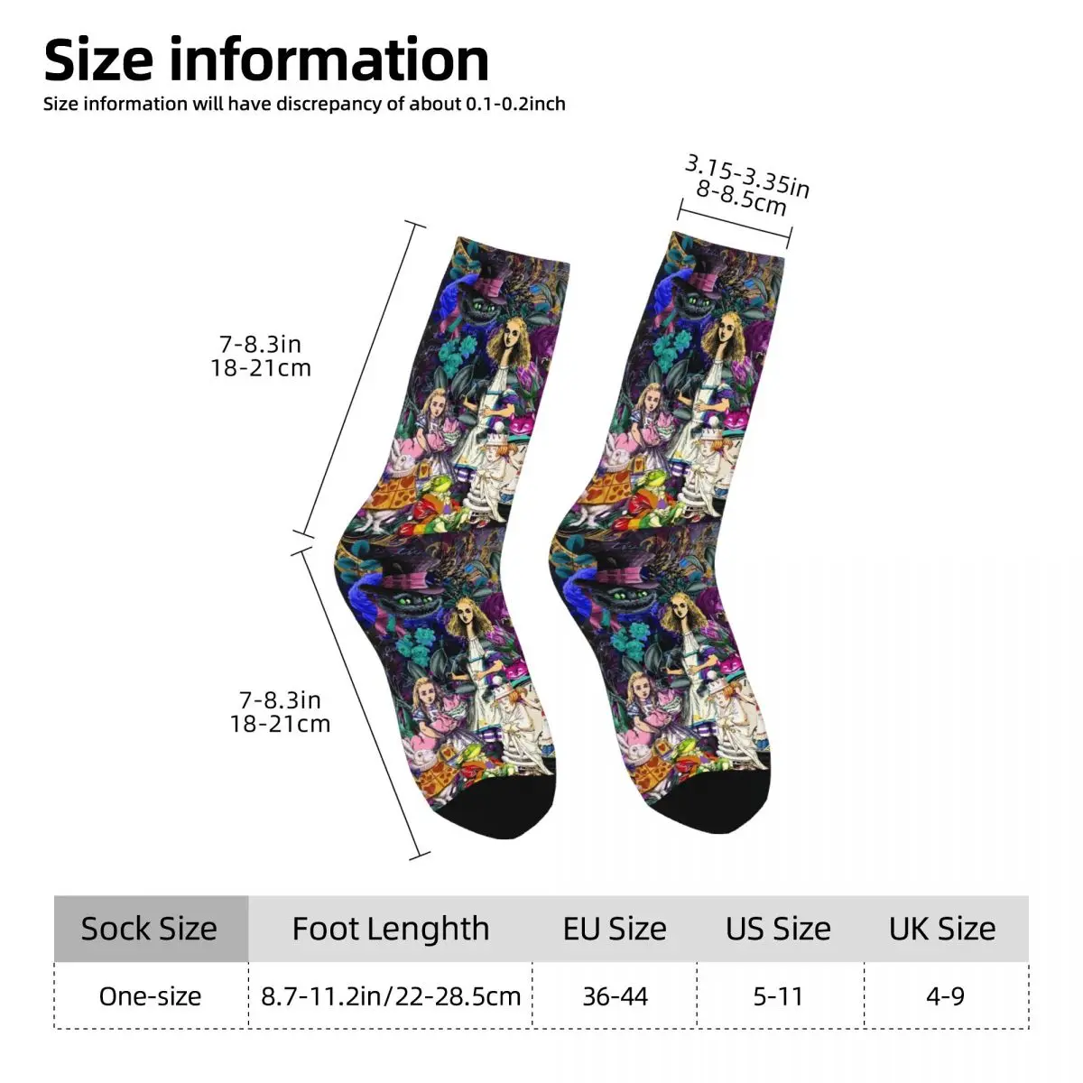 Alice In Wonderland, Alice In Vintage Wonderland Socks Super Soft Stockings All Season Long Socks Man Woman Birthday Present