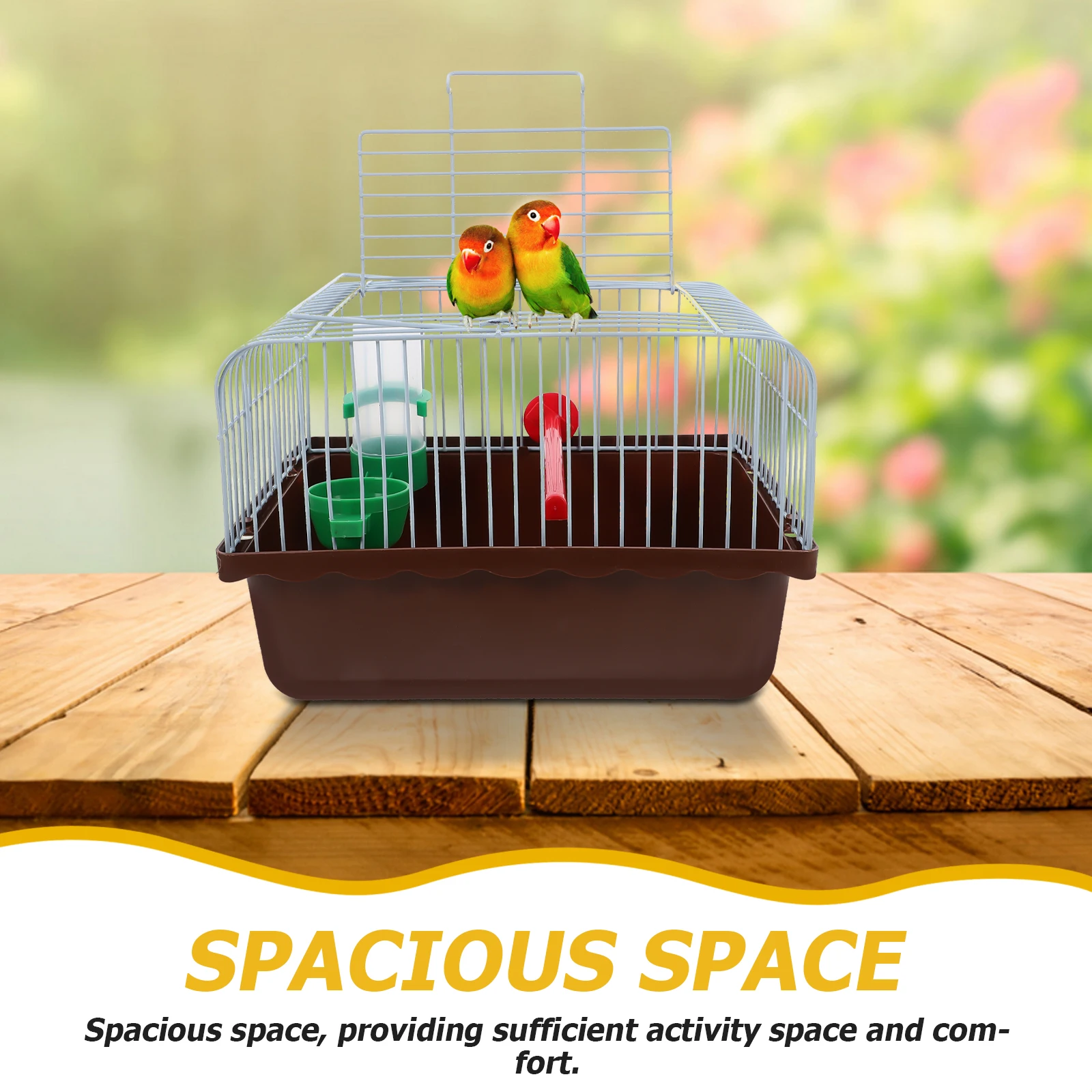 

Portable Bird Cage Travel Cage With Perch Food Box Water Dispenser Small Pet Carrier Budgie Aviary Nest Habitat Bird Carrier