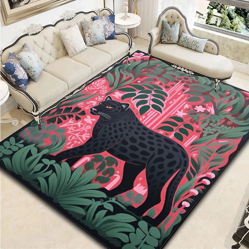 Pastoral Leopard Decorate Living Room Carpet Art Advanced Bedroom Bedside Plush Mat Cloakroom Coffee Table Rug Ковер Tapis 러그