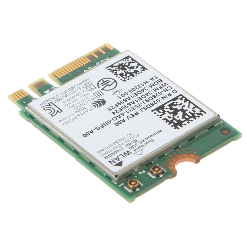 Carte Notwork 3160 3160NGW sans fil-AC 433 mo carte WIFI double bande pour ordinateurs portables