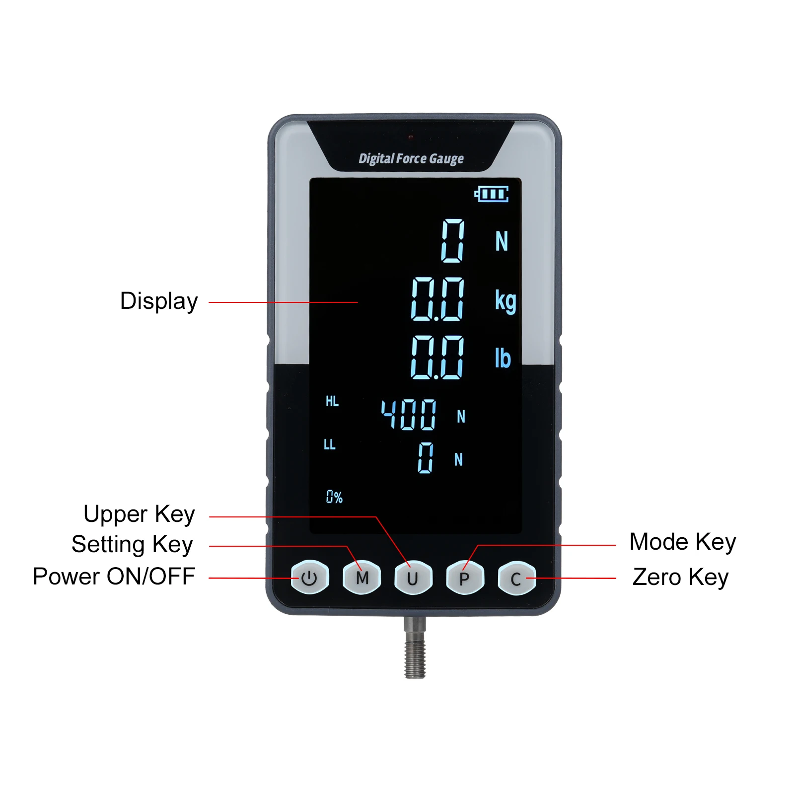 مقياس القوة الرقمي دفع سحب مقياس القوة المحمولة دينامومتر مع 3 وحدات N/LB/Kg السيارات الخلفية LCD اختبار إيقاف التشغيل التلقائي