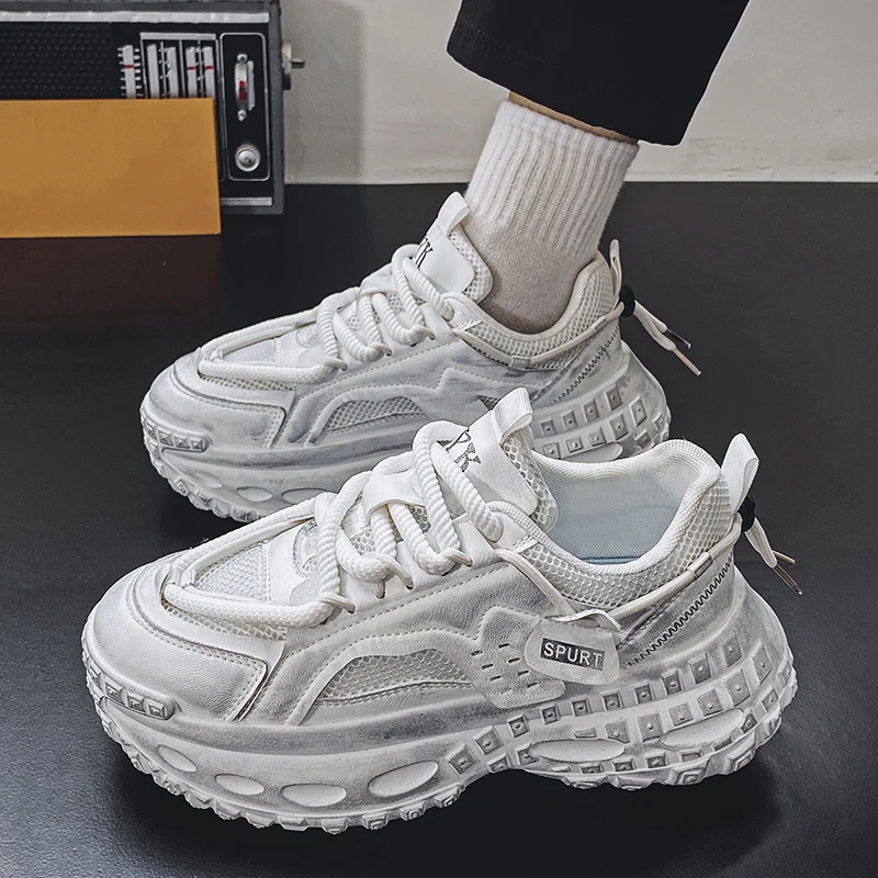 2025 Cushioned Running Shoes for Heavy Runners Lace-up Sneakers (Anti-slip) Outdoor Sports Men's Sneakers
