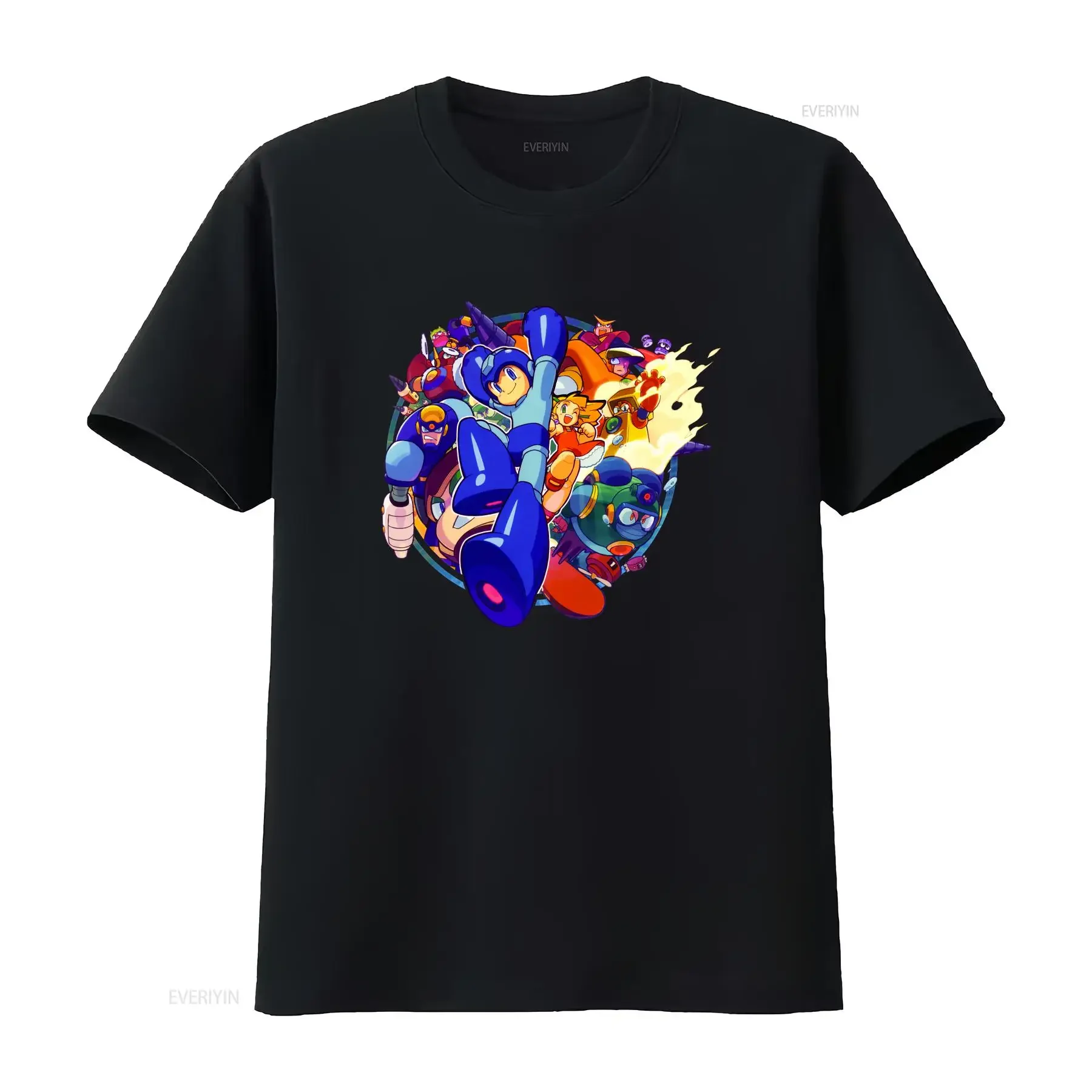 Mega Boy Rockman Collage Art Premium T shirt Japan Classic Game vintage Washed Comfortable streetwear Stylish Versatile homme