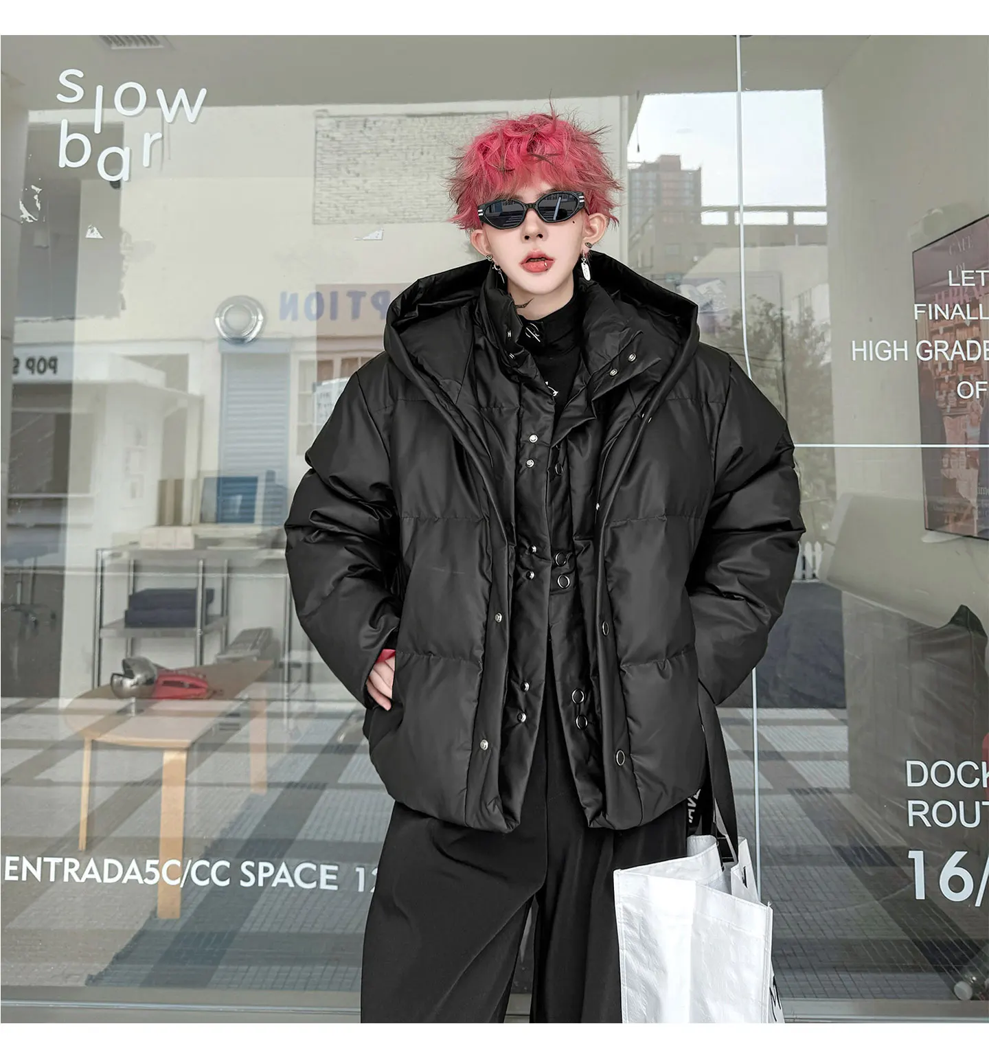 2025 Winter High-ranking Two Fake Items Hooded Padded For Man Small Crowd Multilayered Structure Design Keep Warm Coat