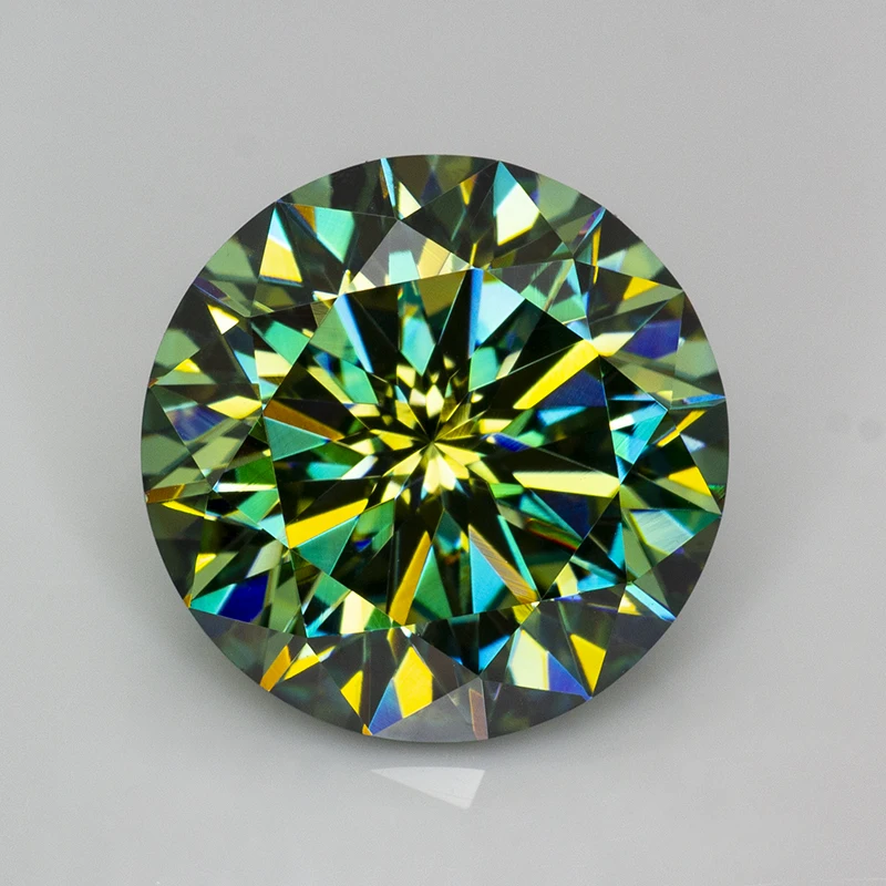 Never Fade Green Moissanite Loose Stone Plum Blossom Cut 0.5-5.0ct  GRA Certified Moissanita Diamonds Pass Diamond Tester