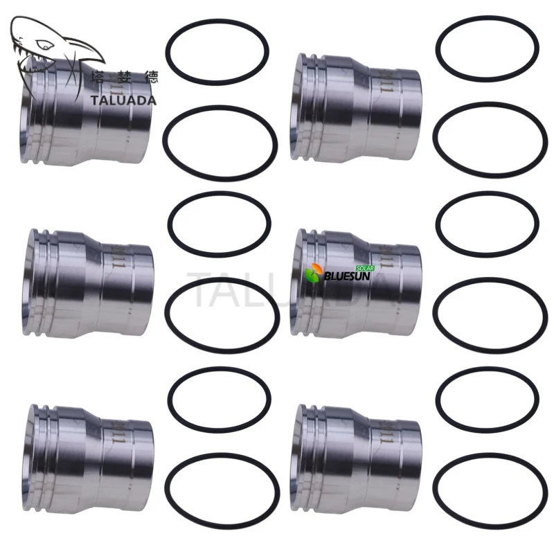 6Pcs 227-2911 CA2272911 For Engine 3126 3126E 3126B C15 C7 322C 325C 325CL 953C 963C Injector Sleeve With O-Ring Excavator