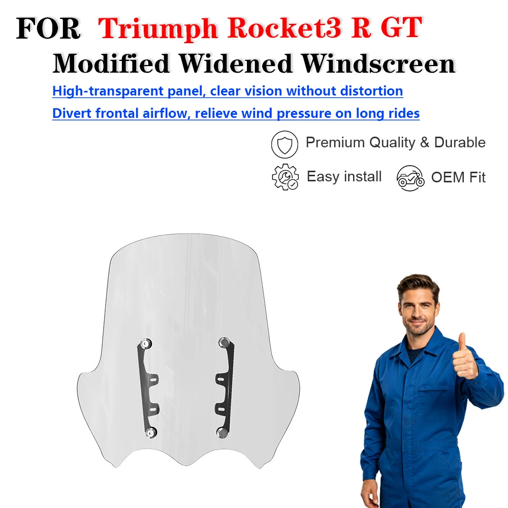 For Triumph Rocket3 R GT Motorcycle Modified Widened Front Windscreen Wind Deflector Parabrisas moto accesorios
