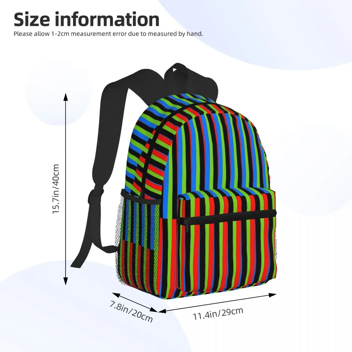 Maiquetia Venezuela Cruz Diez Student Backpack School Bag Hiking Travel Daypack for Boys Girls Bookbag Shoulder Bags