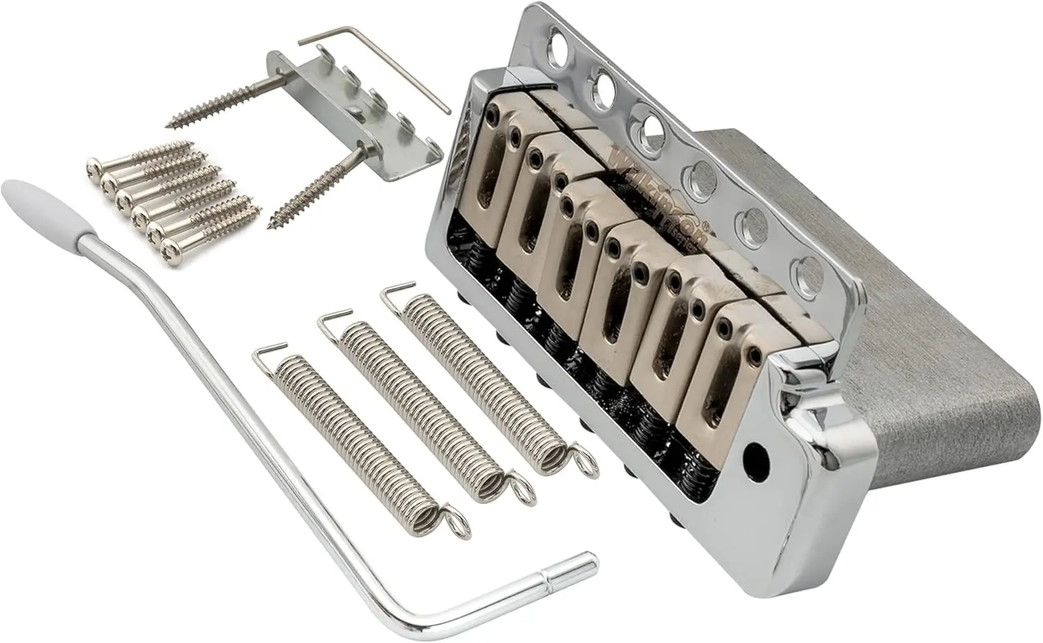 جسر تريمولو ويلكنسون WOV09 ديلوكس 52.5 ملم 6 براغي، لمسة نهائية من الكروم الذهبي، للقيثارات St Style #3