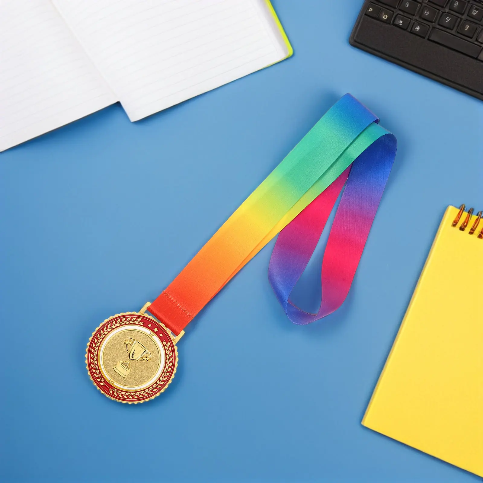 

Rotatable Baseball Sports Medal Award Multi-Sport Team Trophy Ribbon for Soccer Basketball Cycling School