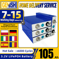 PWOD EU STOCK 105Ah Lifepo4 3.2V Battery 6000 Cycle Rechargeable Lithium Iron Phosphate DIY 12V 24V For Yacht Motorcycle Battery