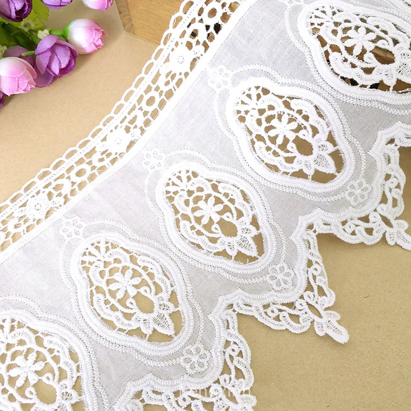 White vintage pattern cotton edge 16.5cm wide cotton garment skirt curtain bedding DIY handmade accessories