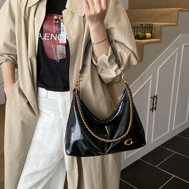 

​ ​ Женская большая сумка большой вместимости 2025 года, винтажная минималистичная сумка подмышки, многосторонняя сумка через плечо для работы и ежедневного использования