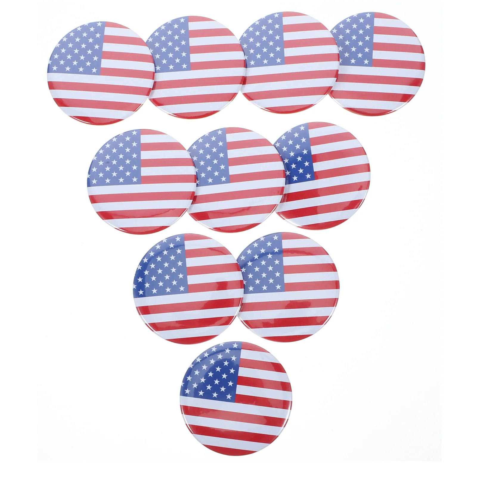 

10 Pcs Flag Badge Tinplate USA Pin Make up Veterans Day Independence Metal American Pattern
