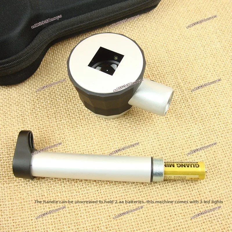 Handheld led light with scale 10 times optical magnifying glass pocket magnifying glass
