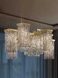 Italy Designer Luster K9 Crystal Pendant Lamp Modern Luxury Living Dining Room Chandelier Lighting Bar Villa Island Hanging Lamp