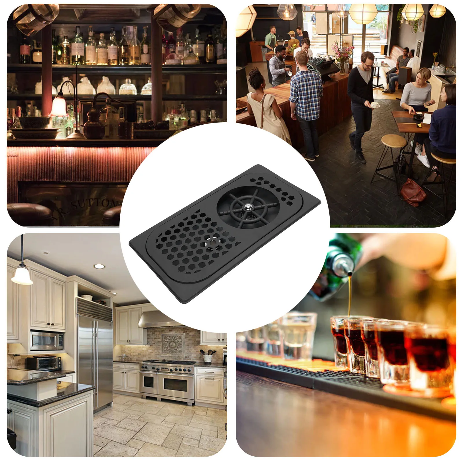 

Ополаскиватель для стекла с многоугольным распылителем Автоматическая мойка для чашек с защитой от отпечатков пальцев Сливной лоток из нержавеющей стали Дизайн экономии воды