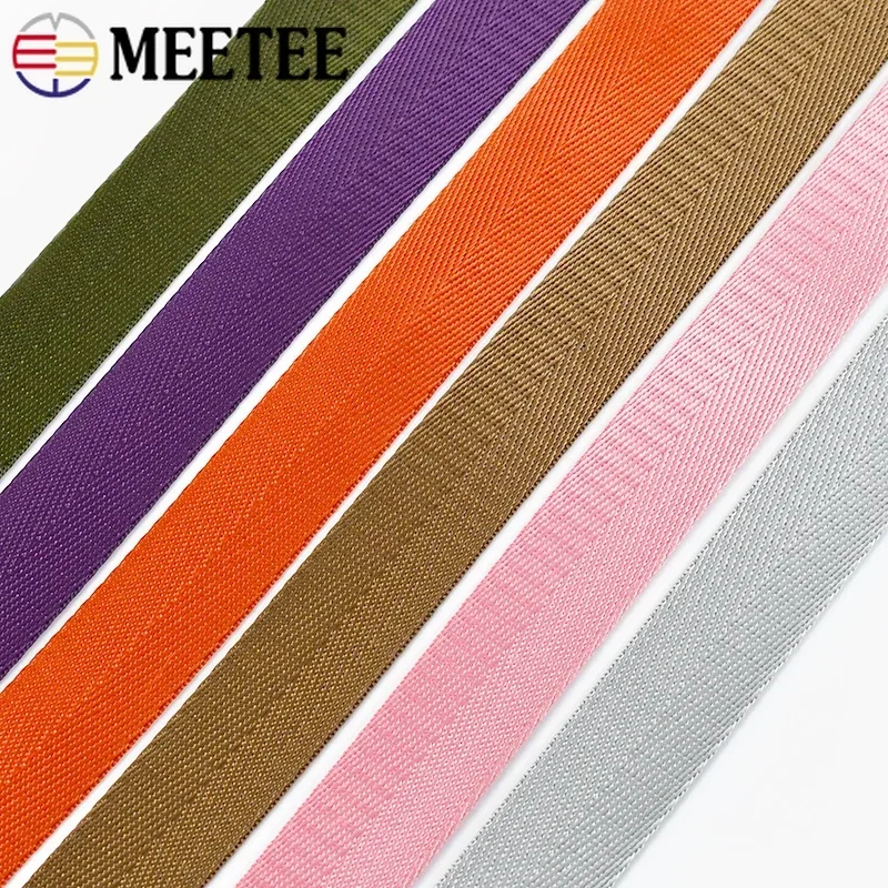 5M 1mm 20-38mm Nylon Ribbon Band Herringbone Pattern Webbing Tape Belt Backpack Strap DIY Bag Binding Fabric Sewing Accessories