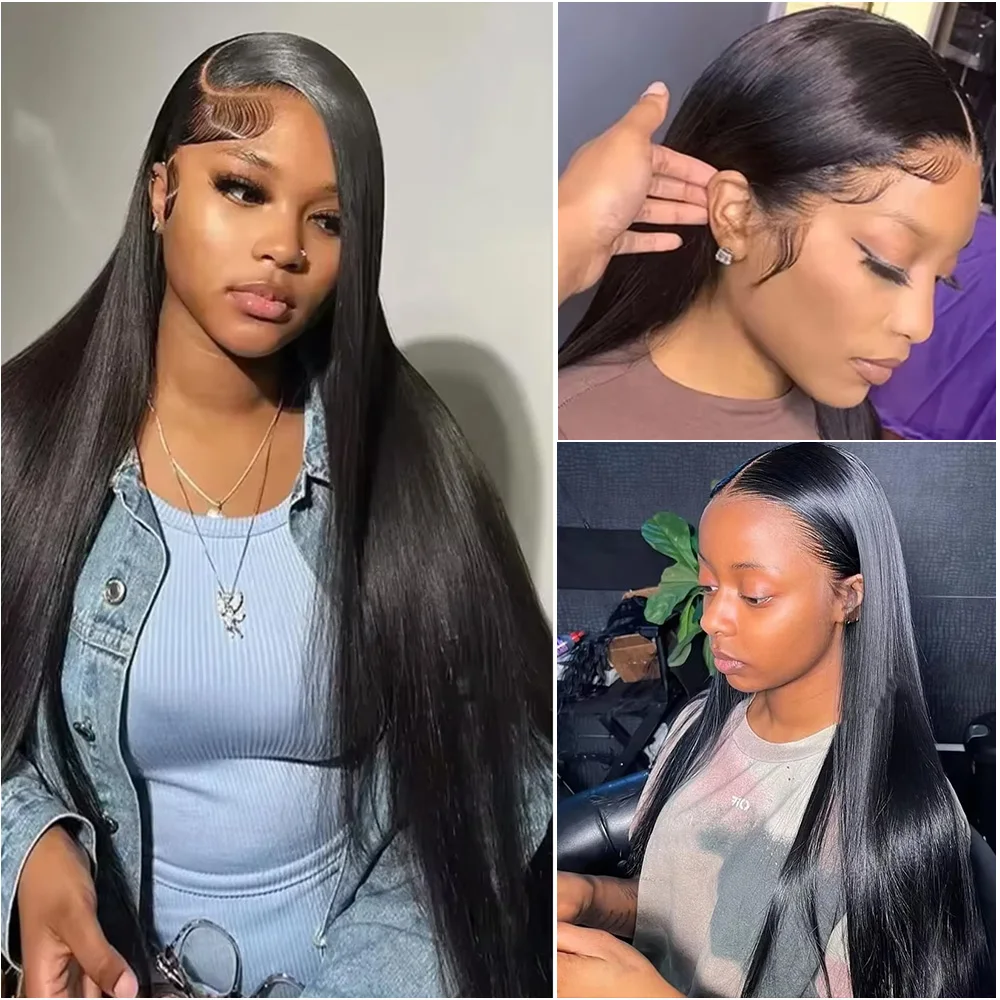 30 38 بوصة العظام مستقيم 5x5 غلويليس الدانتيل شعر مستعار أمامي 13x6 HD الدانتيل الشفاف أمامي البرازيلي خصلات الشعر المستعار الإنسان قبل قطعها