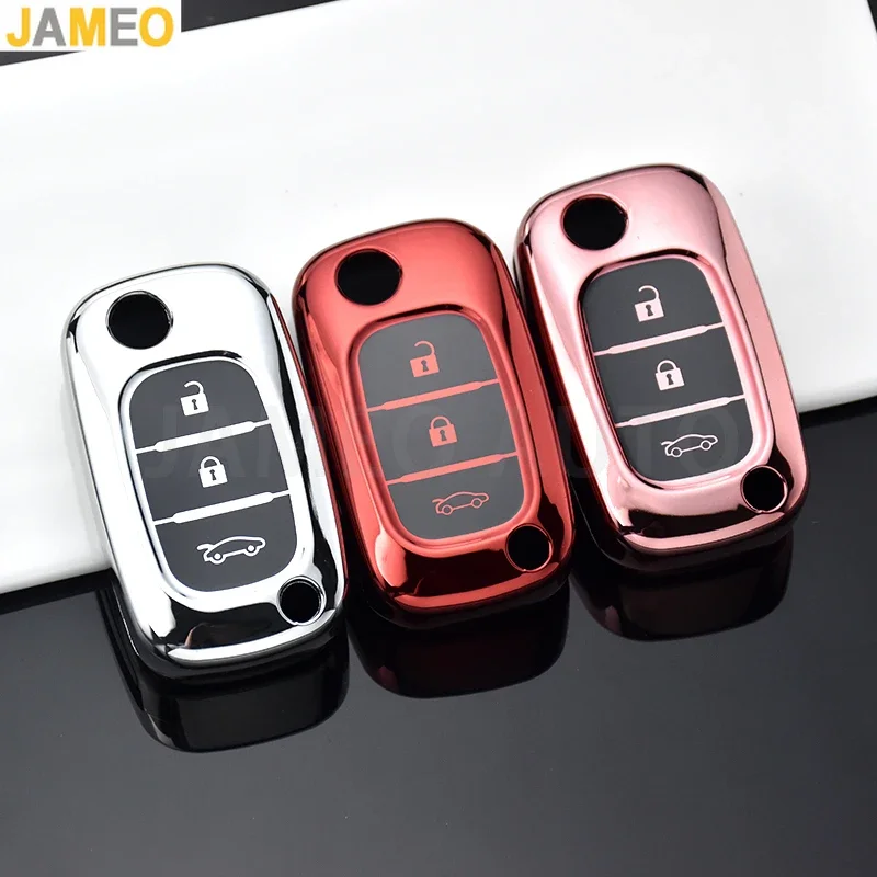 For LADA Vesta Granta XRay Kalina Priora Sedan Sport for Renault Fluence Clio Megane for Mercedes 3 Buttons TPU Key Case Cover