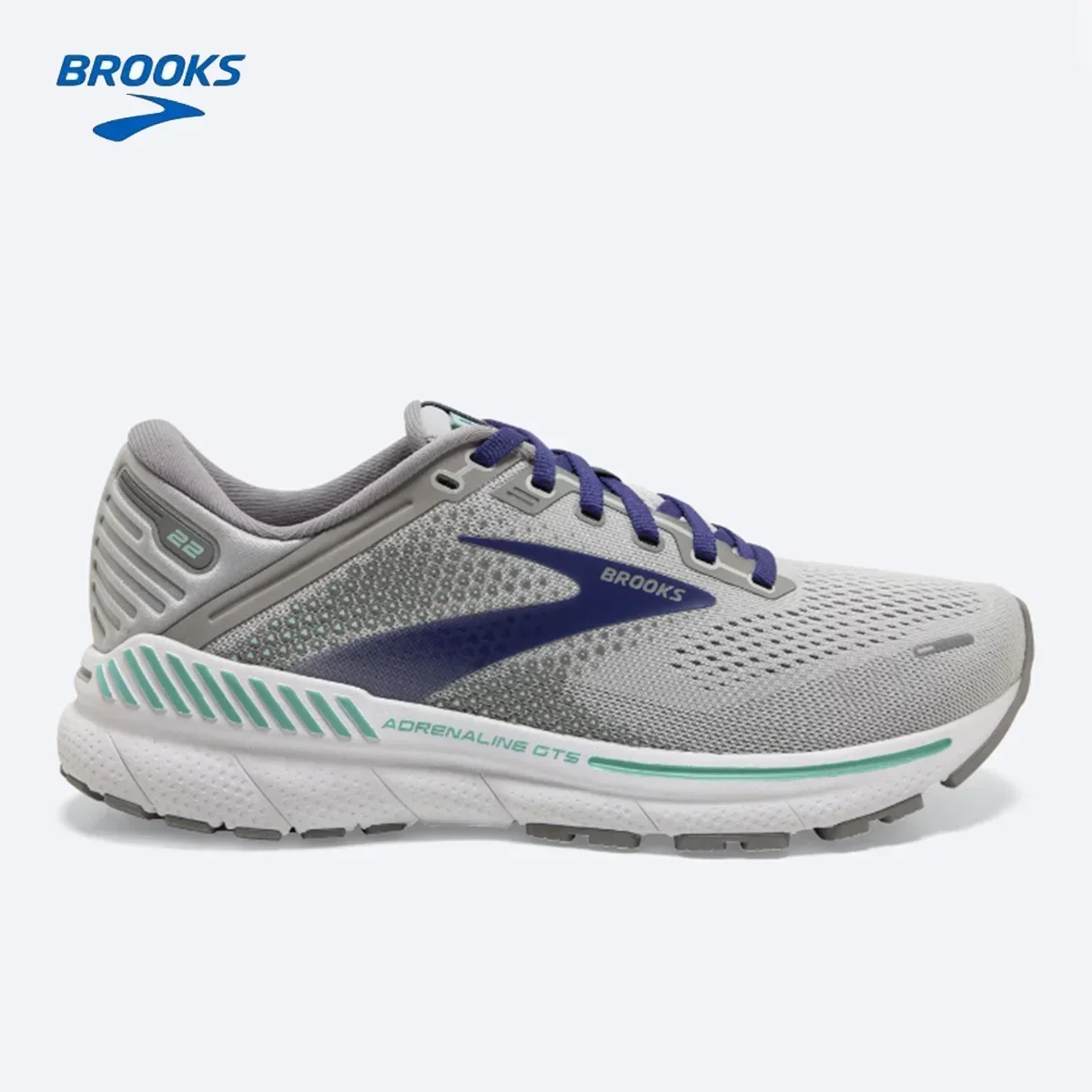 BROOKS Adrenaline GTS 22 Running Shoes Peacoat India Ink Grenadine Women Long-Distance Road Sport Training Casual Sneakers