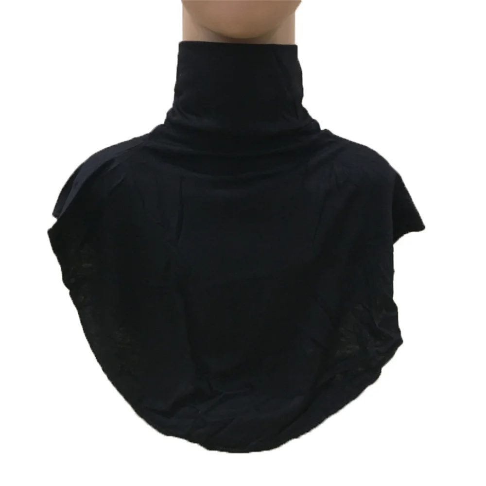 Muslim Women Turtleneck Neck Cover Jersey Full Cover High Neck Ramadan Hijab Headwrap Islamic Clothing Bonnet Fake Collar Bibs