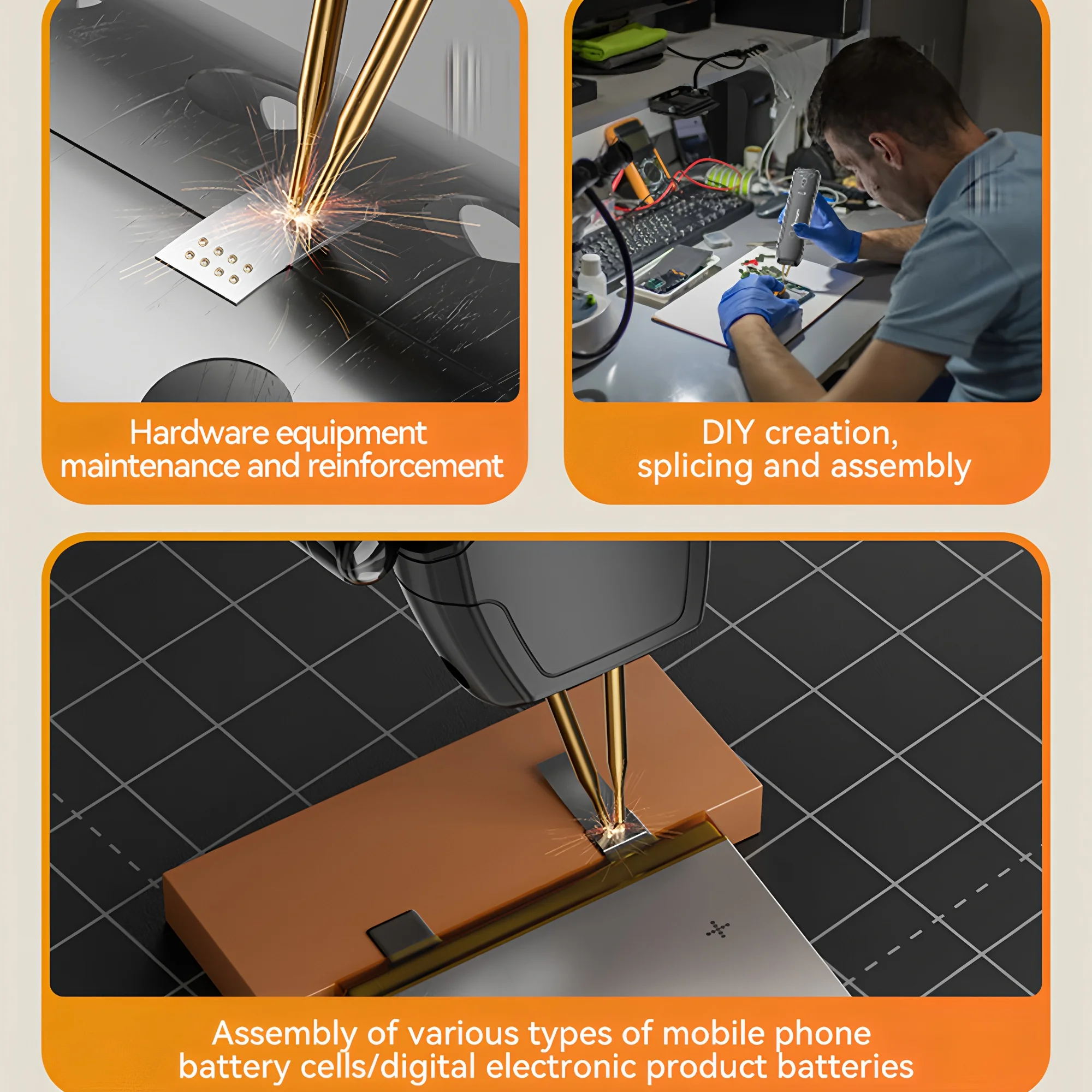 Awgem Portable Spot Welder DIY Handheld Spot Welding Machine 90 Gears Adjustable Spot Welding for 18650 Lithium Battery