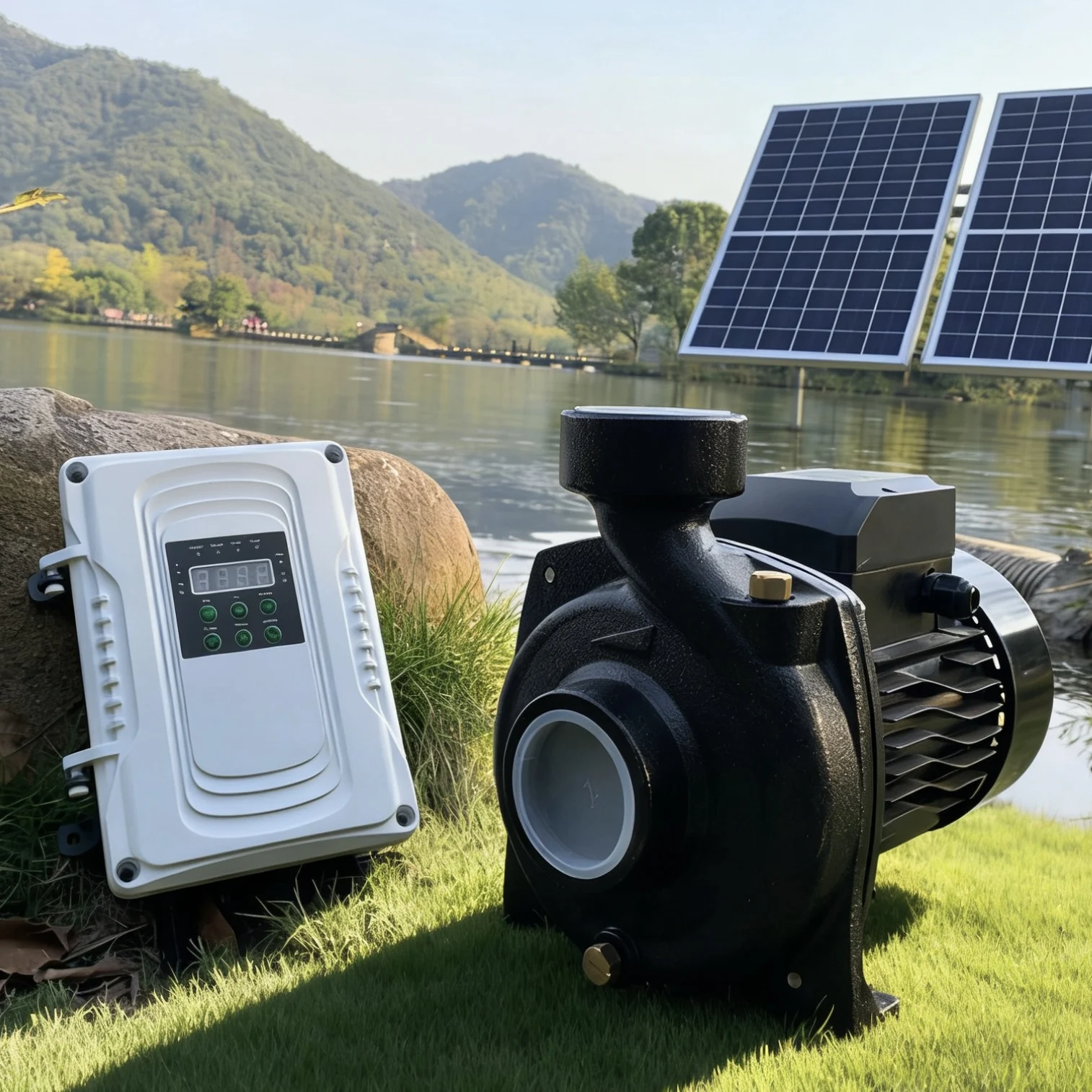 1 Horsepower DC 48V Solar Panel Powered Farm Sprayer Pump for Irrigation On Ground Dam River Solar Cell Inline Water Pressure Bo