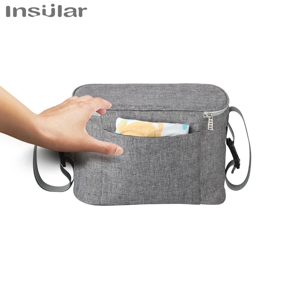 Bolsa para cochecito de bebé, bolsa para pañales, cesta colgante, organizador de almacenamiento, botella de alimentación de viaje, accesorios para