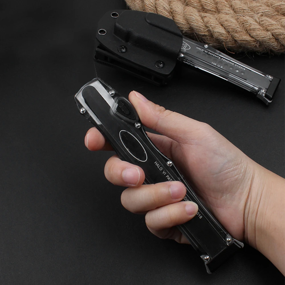 Nuevo Micro OTF tech 150 HALO VI cuchillo D2 Navajas de bolsillo hoja para acampar al aire libre herramientas EDC mango de aluminio CNC
