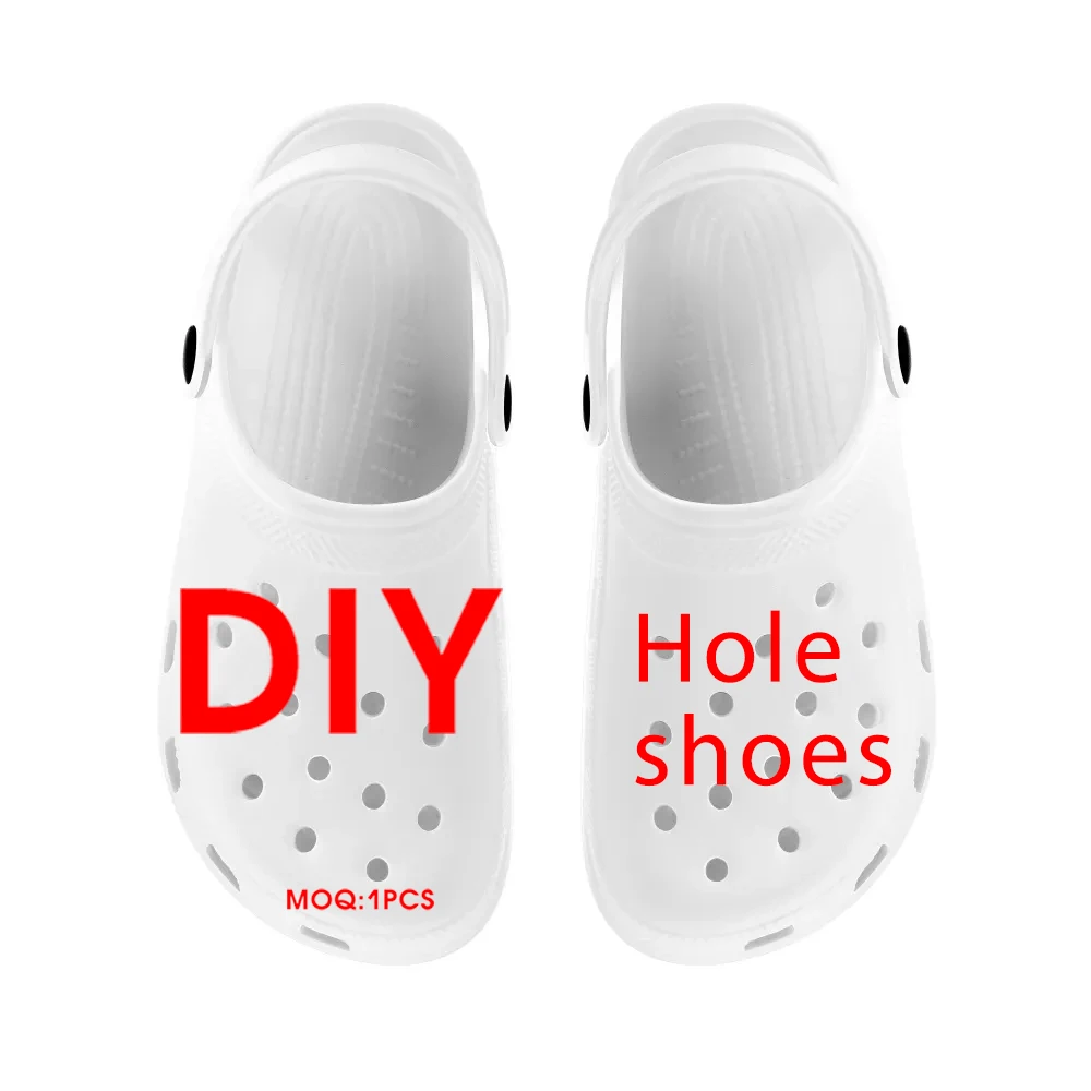 

Noisydesigns New Custom Casual Shoes Men's Soft Beach Slippers Thick Bottom Customized Printing Women Hole Flats 36-48 Dropship