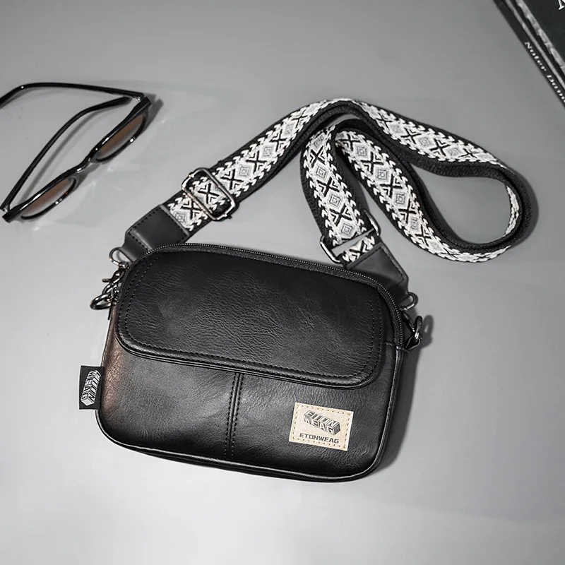 

Простая сумка-мессенджер на одно плечо в стиле ретро, водонепроницаемая сумка через плечо из искусственной кожи с горизонтальным квадратным широким ремнем