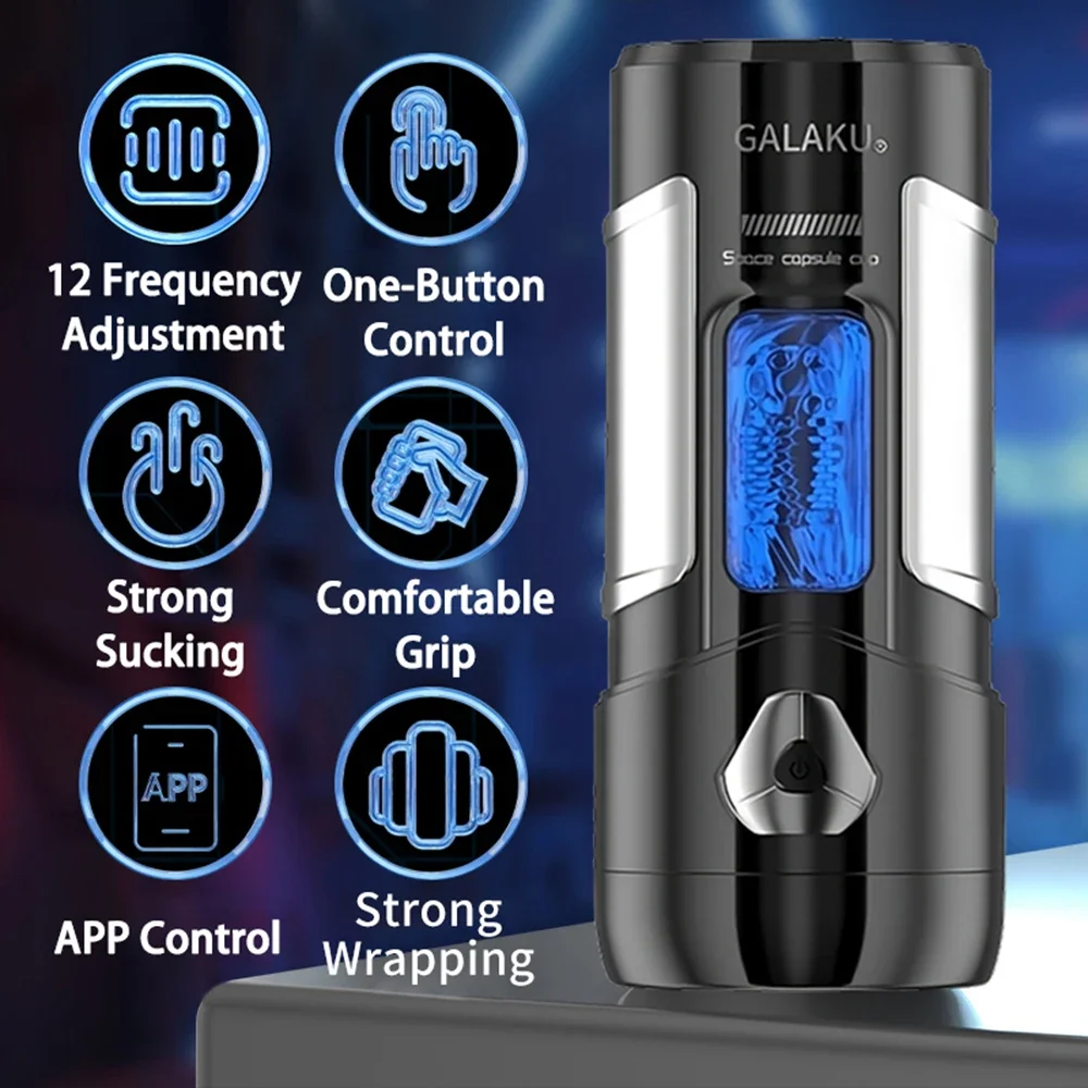 GALAKU Bluetooth Full Automatic Male Masturbator Powerful Sucking Blowjob Pussy SexMachine APP Masturbation Cup Sex Toys for Men