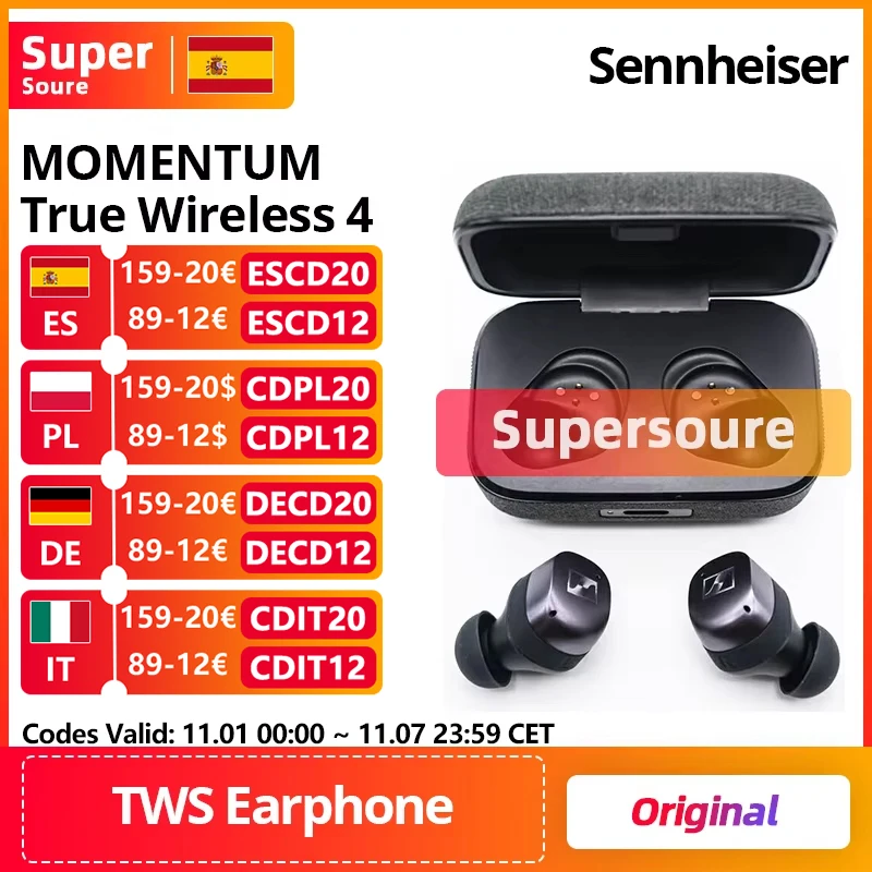 Sennheiser MOMENTUM True Wireless 4 casque intelligent BT5.4 son cristallin 30 heures d'autonomie annulation du bruit Active adaptative Sennheiser MOMENTUM True Wireless 4 casque intelligent BT5.4 son cristallin 30 heures d'autonomie annulation du bruit Active adaptative