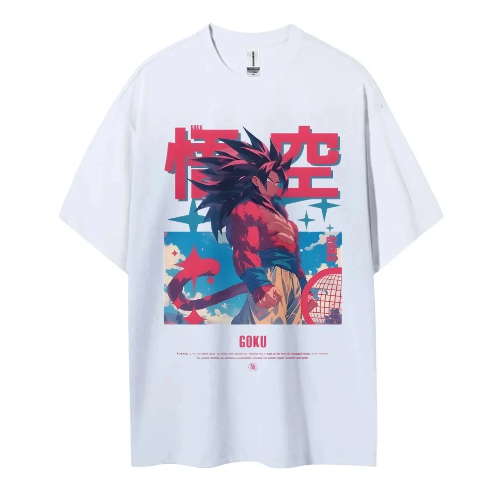 ドラゴンボール悟空半袖男女同じスタイル快適な半袖カップル服カジュアル半袖ウェア