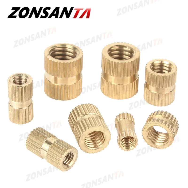 Porca de inserção de latão, rosca serrada redonda insere porcas para impressão 3D, M2, M2.5, M3, M4, M5, M6, M8, 20 pcs, 50 pcs, 100pcs