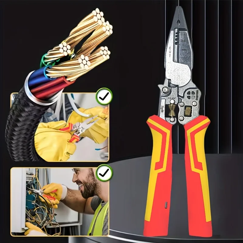 

Многофункциональные клещи для зачистки проводов с тестером напряжения, универсальные клещи для зачистки проводов с функцией измерения электрического тока, обрезки и обжима.