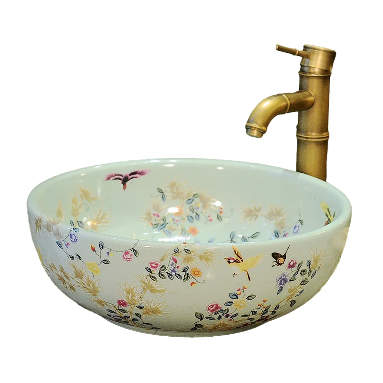 

Retro Style Porcelain Hotel Countertop Ceramic Bathroom Wash Basin Vessel Sink for Sanitary