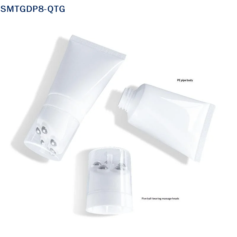 Hot 50/80g Five Stainless Steel Ball Massage Bottle Neck Cream Body Lotion Packaging Massage Cream Repeatable Plastic Container