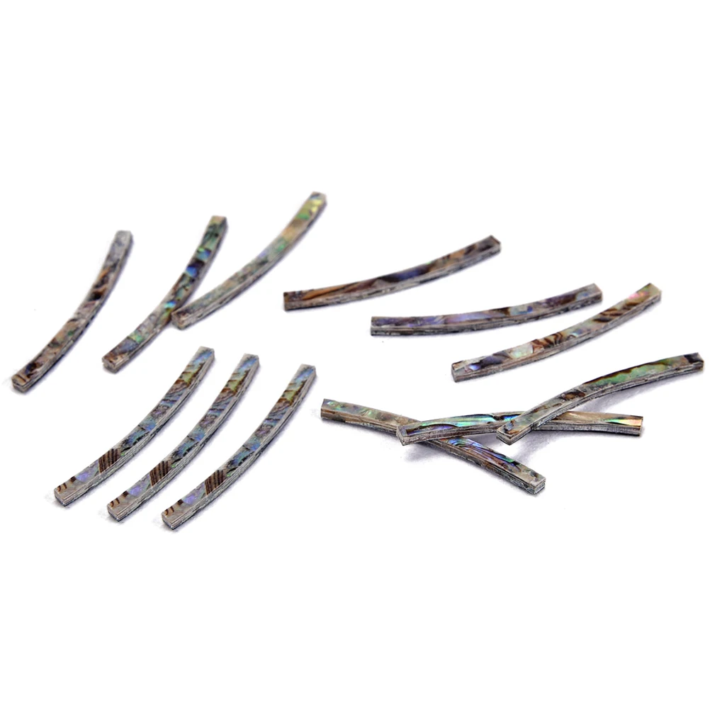 

12pcs 2Mm Rosette Shell Paua Abalone Curved Strips Sound Hole Inlay Decorative Decal Parts Rosette Shell Accessory