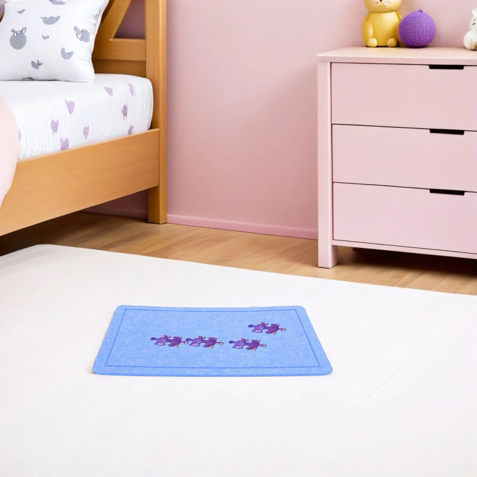 

23.6x15.6in Felt Puzzle Board Tabletop Jigsaw Puzzle Mat with Raised Border Nonslip Surface Portable Storage Tray for Home