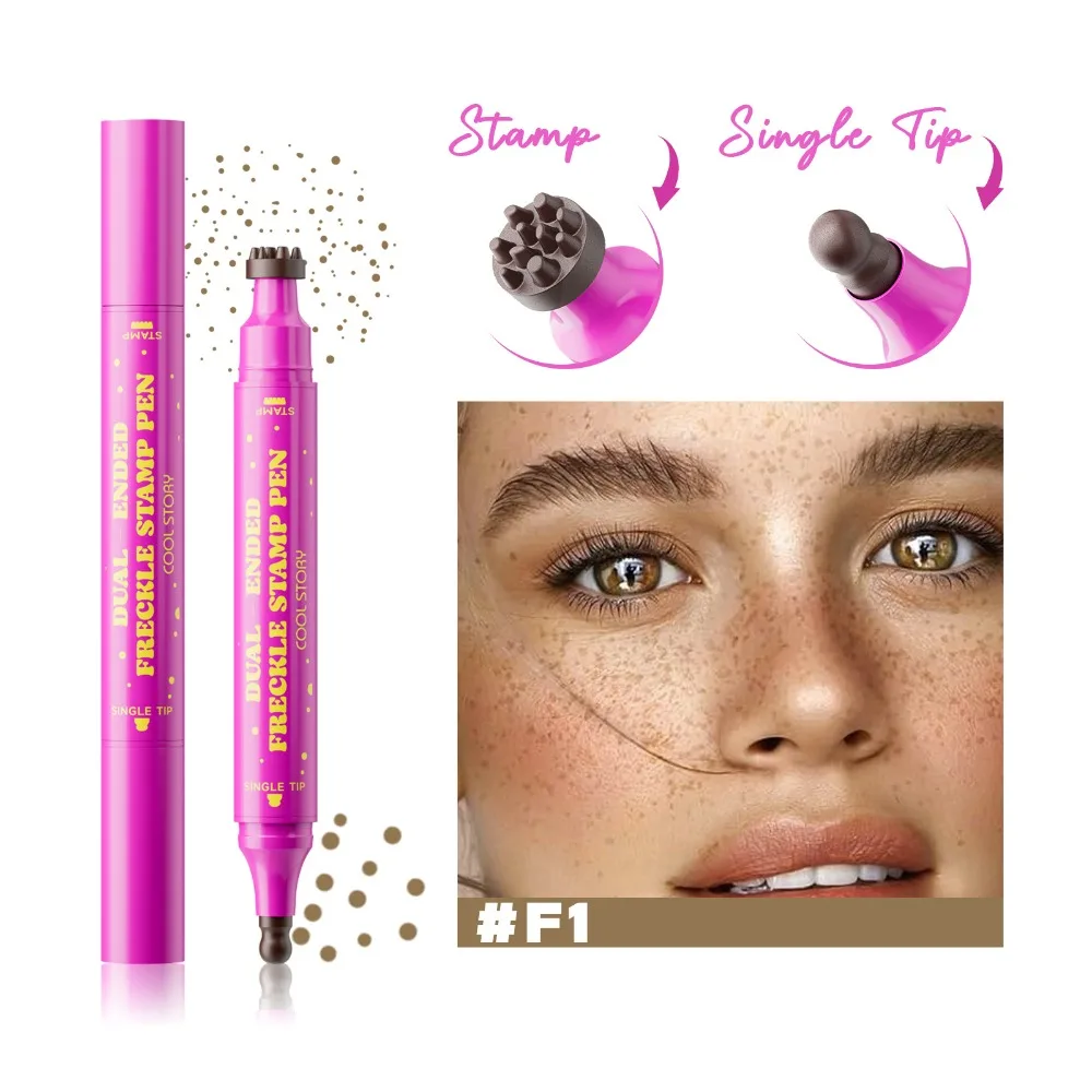 High Quality Dual-Ended Faux Freckle Stamp Smudge-proof Fast-drying Freckle Makeup Pencil Natural Waterproof Freckle Pen