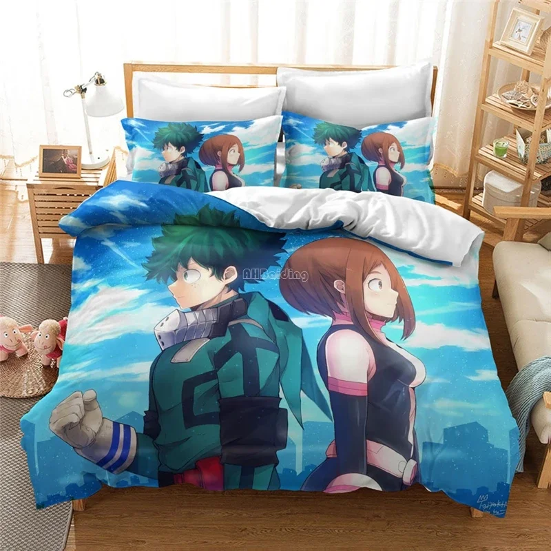 Home Textile 3d My Hero Academia Bedding Set Midoriya Izuku Duvet Cover Pillowcase Twin Full Queen King Size Comforter Cover Set